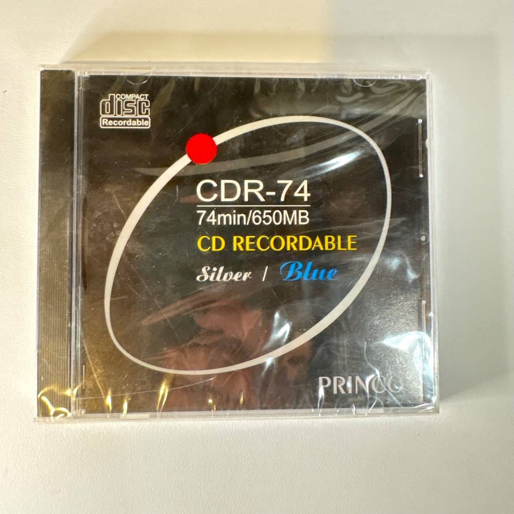 Princo CDR-74 Blank CD Recordable 74min 650MB Silver Blue Jewel Case New Sealed